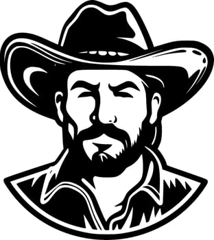 Western, Black and White Vector illustration