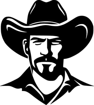 Western, Black and White Vector illustration