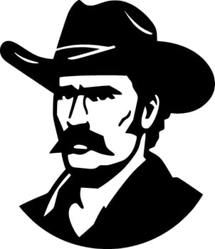 Western - Black and White Isolated Icon - Vector illustration