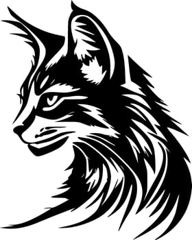 Wildcat - Black and White Isolated Icon - Vector illustration