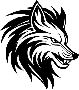 Wolf - Black and White Isolated Icon - Vector illustration