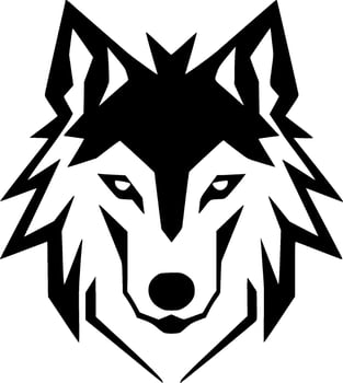 Wolf - Black and White Isolated Icon - Vector illustration