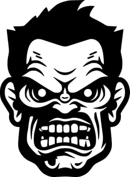 Zombie - Black and White Isolated Icon - Vector illustration