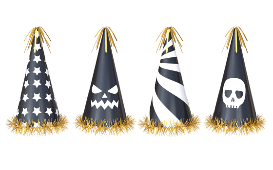 3D Rendering Halloween Party Hats png
