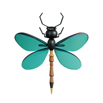 dragonfly 3d rendering icon illustration png