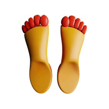 foot 3d rendering icon illustration png