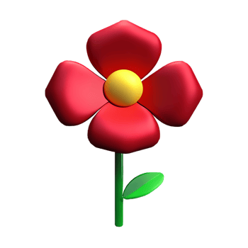 hibiscus 3d rendering icon illustration png