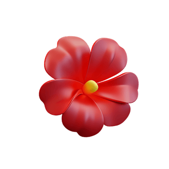 hibiscus 3d rendering icon illustration png