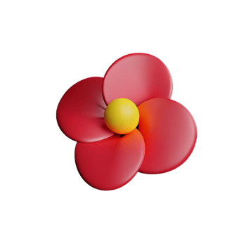 hibiscus 3d rendering icon illustration png