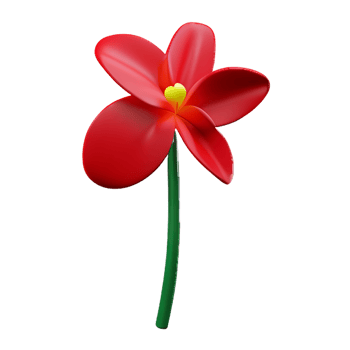 hibiscus 3d rendering icon illustration png