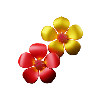 hibiscus 3d rendering icon illustration png