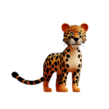 leopard 3d rendering icon illustration png