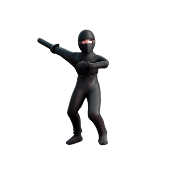 ninja 3d rendering icon illustration png