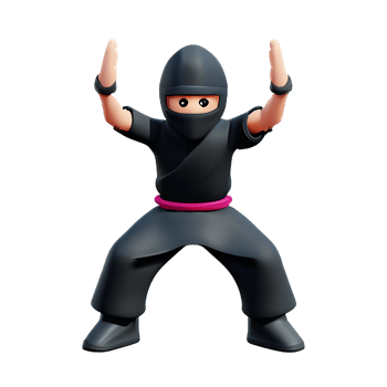 ninja 3d rendering icon illustration png