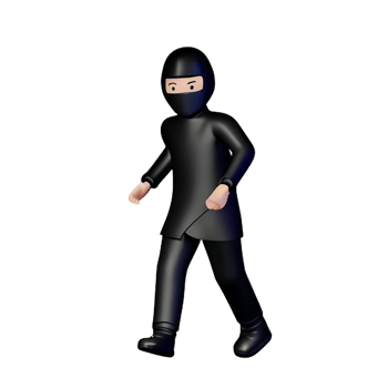 ninja 3d rendering icon illustration png