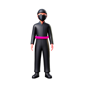 ninja 3d rendering icon illustration png