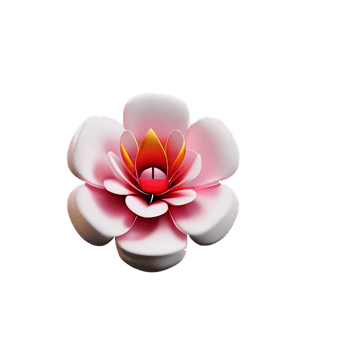 peony 3d rendering icon illustration png