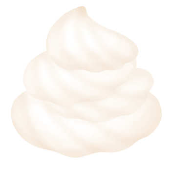 Cartoon drawing creamy colored, velvety whipped cream png