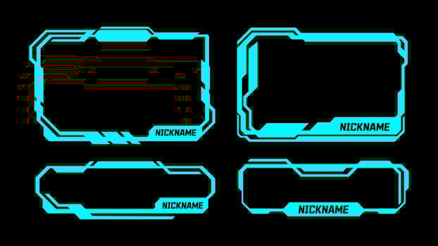 Hud frames futuristic frame. Futuristic text frame. hud futuristic frame. scifi digital screen border. geometric square frame set modern technology futuristic interface hud. vector