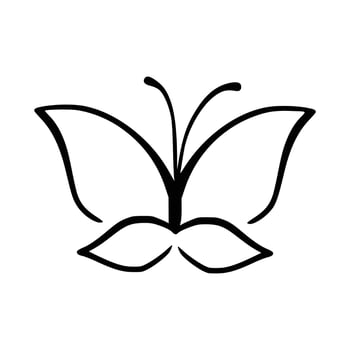 Butterfly line art. Simple minimal butterfly line tattoo icon logotype vector