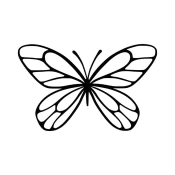 Butterfly line art. Simple minimal butterfly line tattoo icon logotype vector