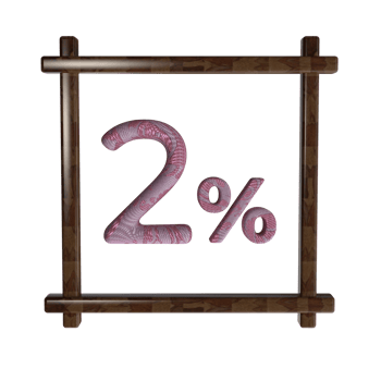 2 percent with frame 3D render png