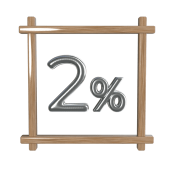 2 percent with frame 3D render png