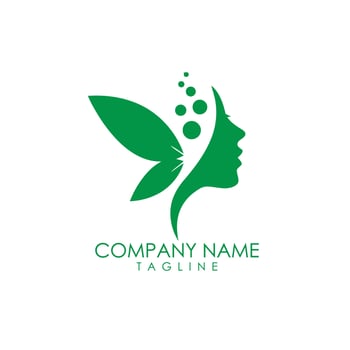beauty lady logo design vector