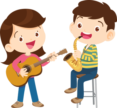Children sing and Playing Musical instruments music kids png