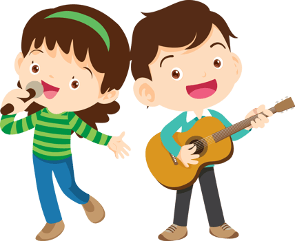 Children sing and Playing Musical instruments music kids png