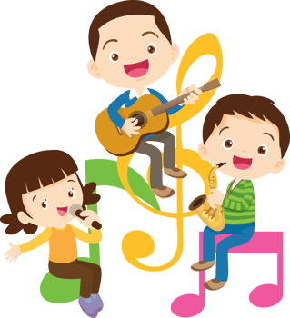 Children sing and Playing Musical instruments music kids png
