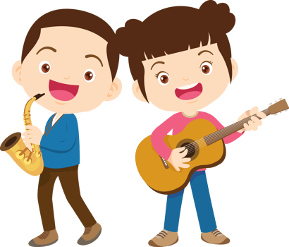 Children sing and Playing Musical instruments music kids png