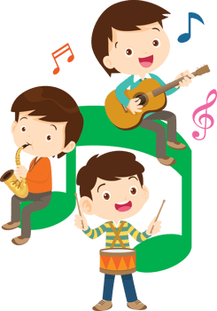 Children sing and Playing Musical instruments music kids png
