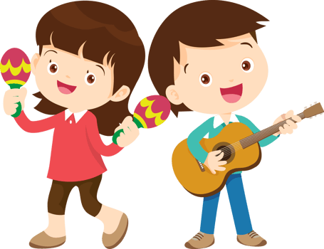 Children sing and Playing Musical instruments music kids png