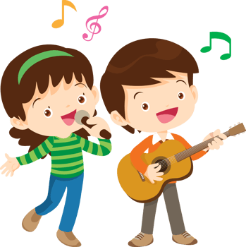 Children sing and Playing Musical instruments music kids png
