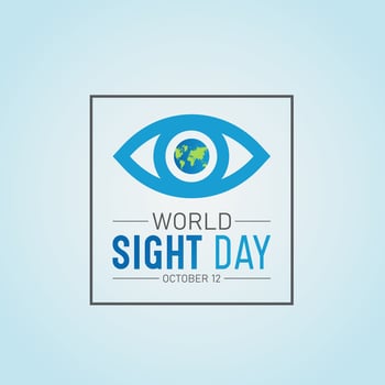 Vector illustration on the theme of world sight day, Second thursday of october. Template for banner, greeting card, poster with background.