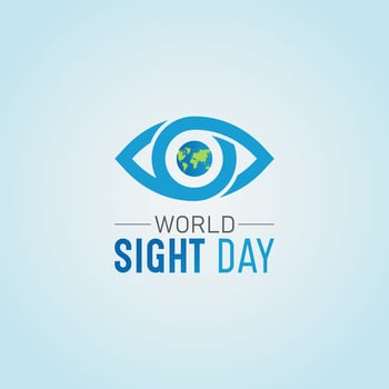 Vector illustration on the theme of world sight day, Second thursday of october. Template for banner, greeting card, poster with background.