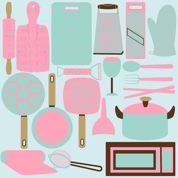 Kitchen tools illustration vector