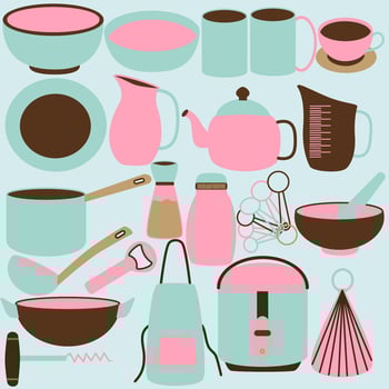 Kitchen tools illustration vector