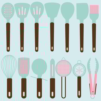 Kitchen tools illustration vector