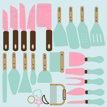 Kitchen tools illustration vector