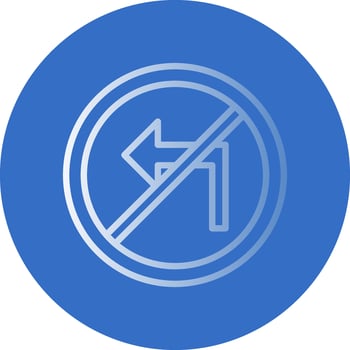 No Turn Left Vector Icon Design