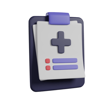 Medical clipboard icon 3D render icon png