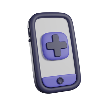 Online medical help, health consultation, emergency phone. 3D render icon png