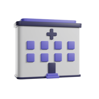 Hospital building 3D render icon png