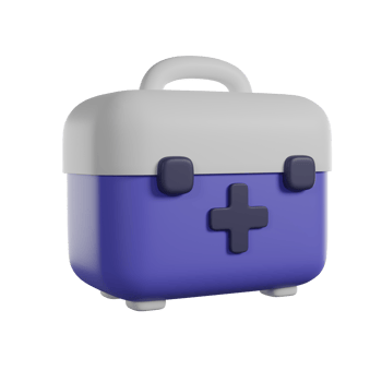 First aid medical kit 3D render icon png