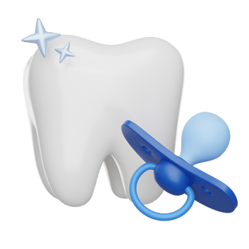 Deciduous teeth or primary teeth 3D render icon png