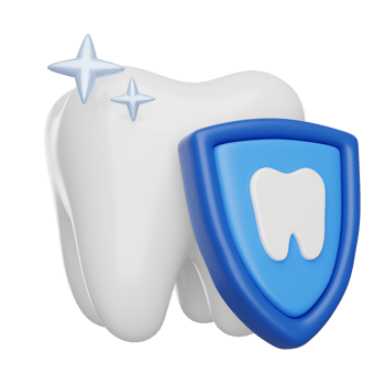 Dental insurance. Teeth protective 3D render icon png