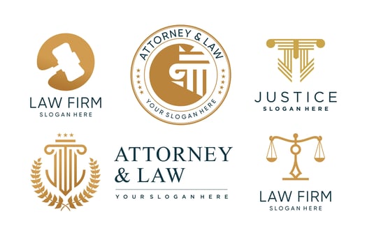 Law logo collection with creative element concept Premium Vector