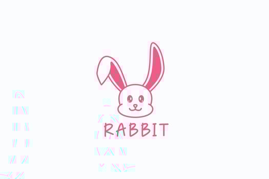 Cute Rabbit Face Logo Template for Sticker and Brand Identity Product vector